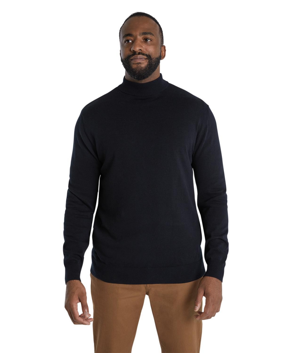 Big & Tall Johnny g Essential Turtle Neck Sweater - Black