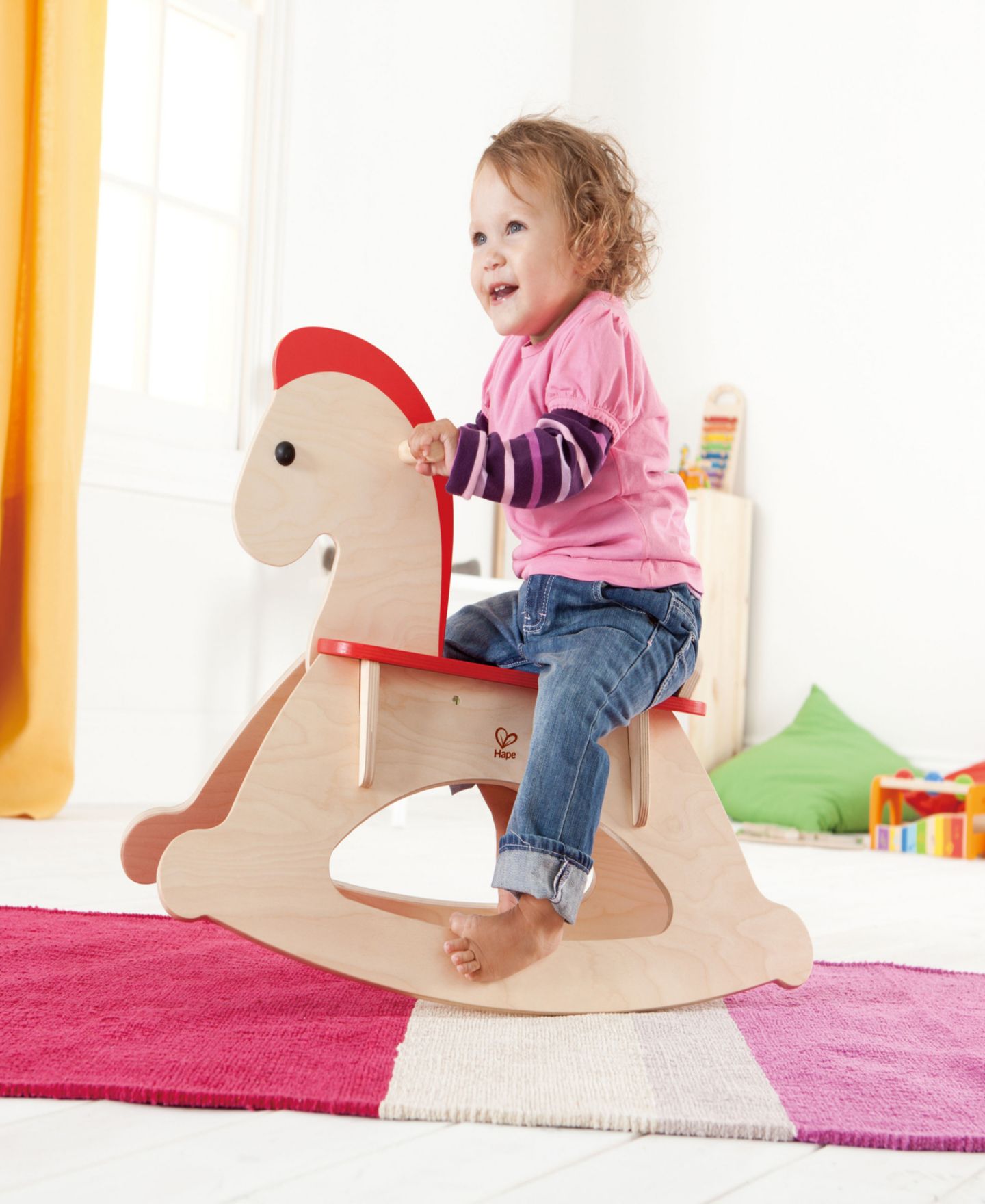 Детская игрушка Hape Rock and Ride Wooden Adjustable Rocking Horse, Ages 10 months+ — фото 4