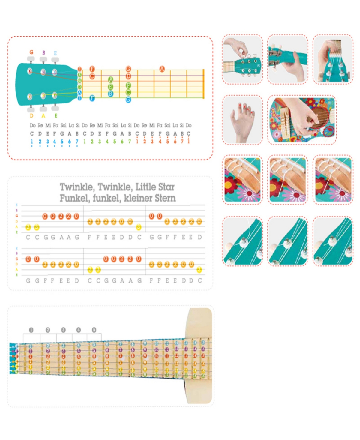 Hape Flower Power First Musical Guitar In Multi