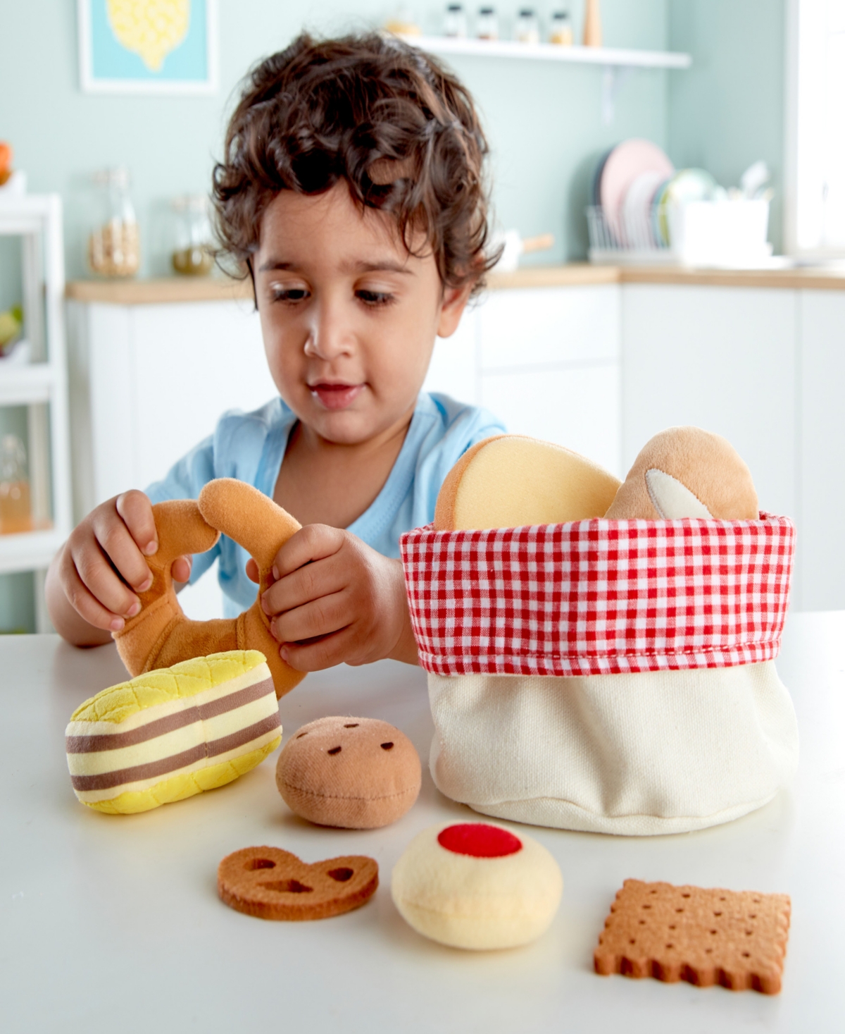 Hape Toddler Bread Basket Kitchen Food Playset In Multi