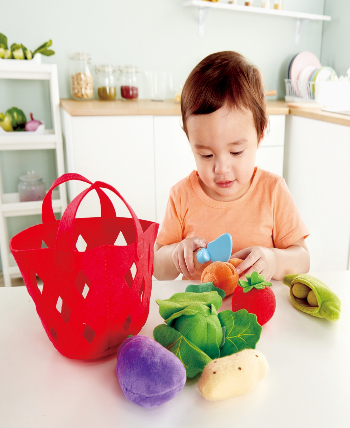 Shop Hape Toddler Vegetable Basket Kitchen Food Playset In Multi