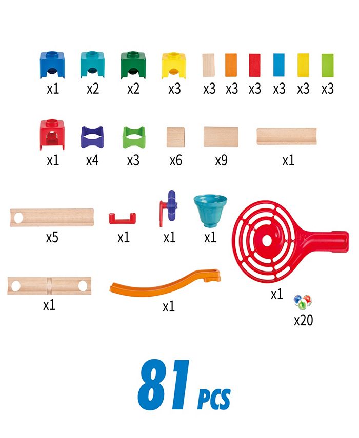 Hape Wooden Marble Run Race Track 81 PCS Macy's