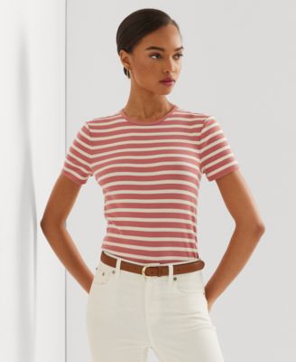 Lauren Ralph Lauren - Petite Striped Crewneck Tee