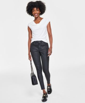 I.N.C. International Concepts Women's Laced-Chain-Shoulder Top, Created for Macy's 