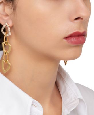 14k Gold-Plated Organic Link Drop Earrings
