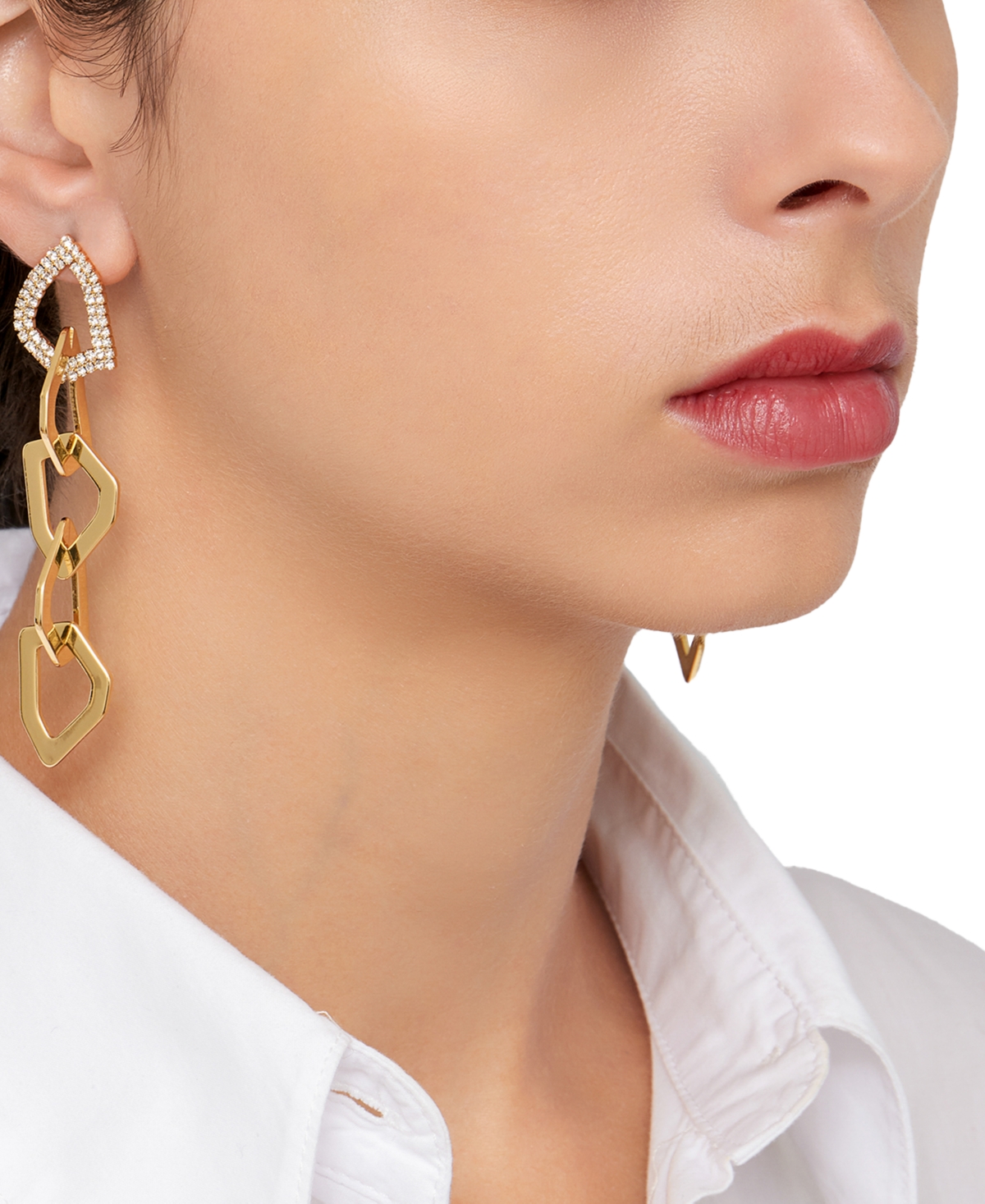Shop Adornia 14k Gold-plated Organic Link Drop Earrings