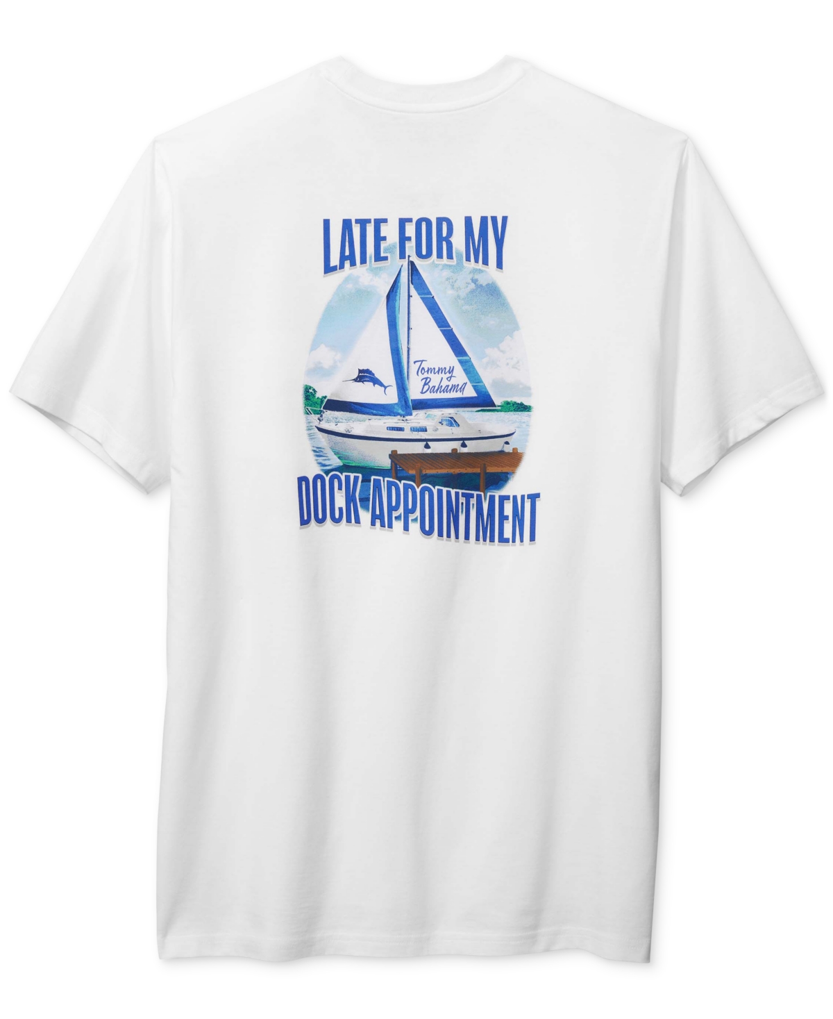 Tommy Bahama Men's Late For My Dock Appointment Graphic Pocket T-shirt In White