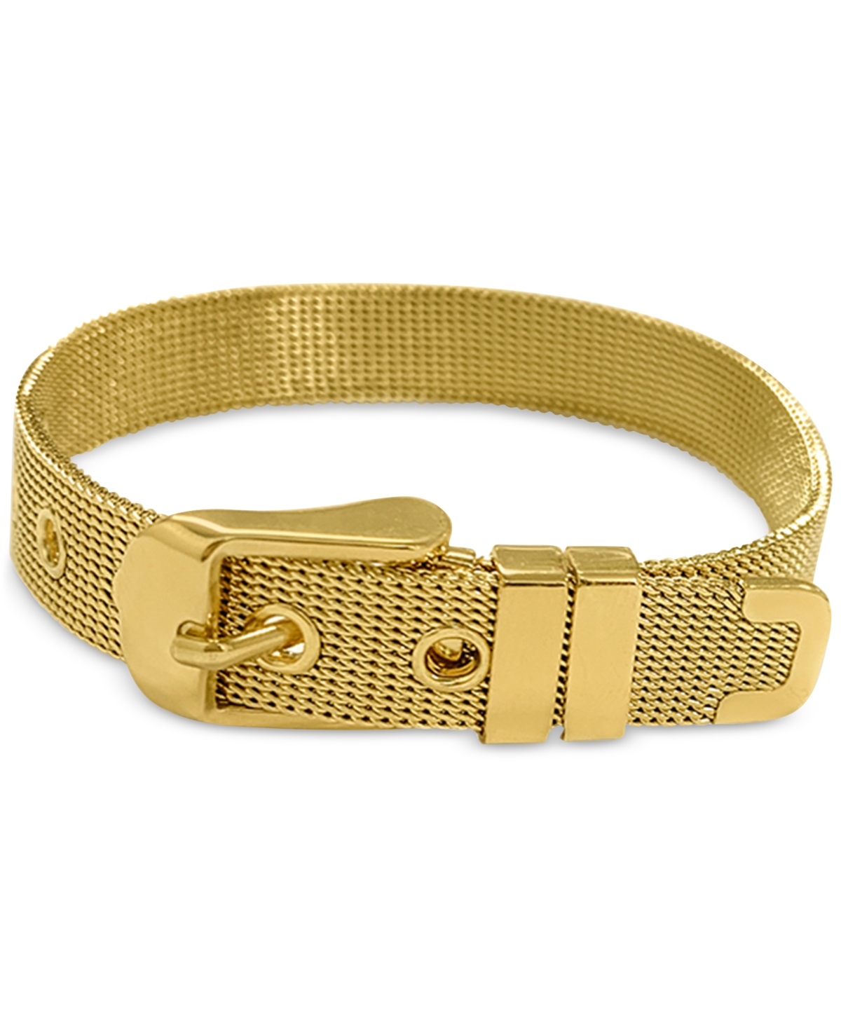 14k Gold-Plated Belt-Style Mesh Flex Bracelet - Gold