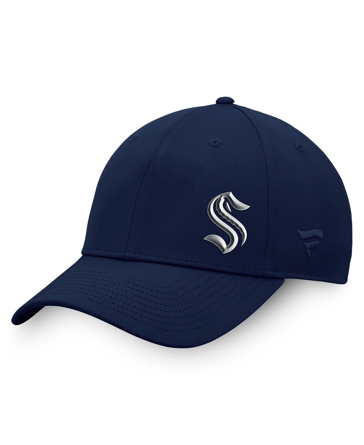 Fanatics Branded  Deep Sea Blue Seattle Kraken Authentic Pro Road Side Logo Adjustable Hat In Deep Sea Blue