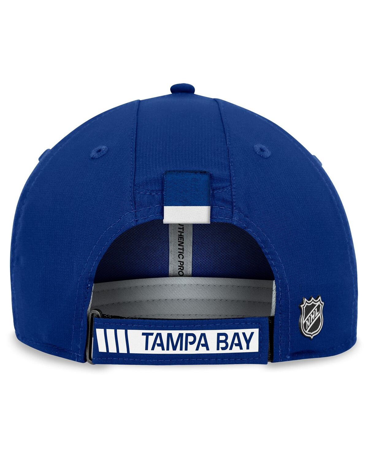 Shop Fanatics Men's  Blue Tampa Bay Lightning Authentic Pro Rink Adjustable Hat