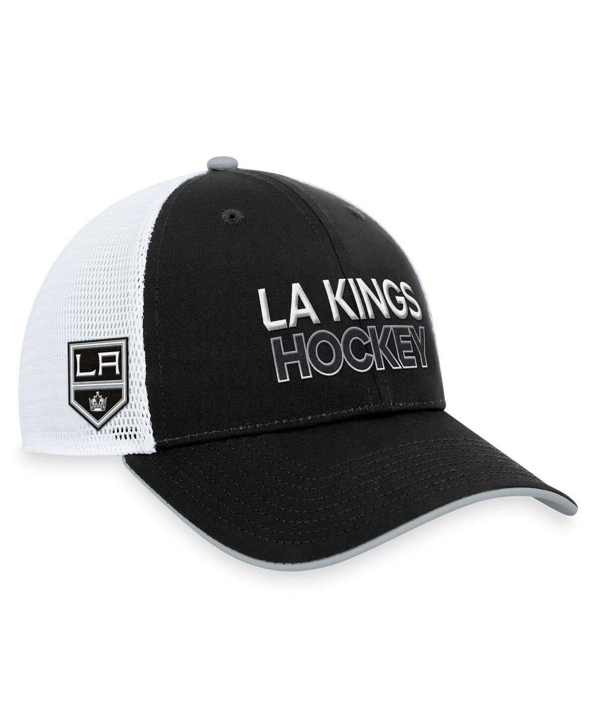 Shop Fanatics Men's  Black Los Angeles Kings Authentic Pro Rink Trucker Adjustable Hat