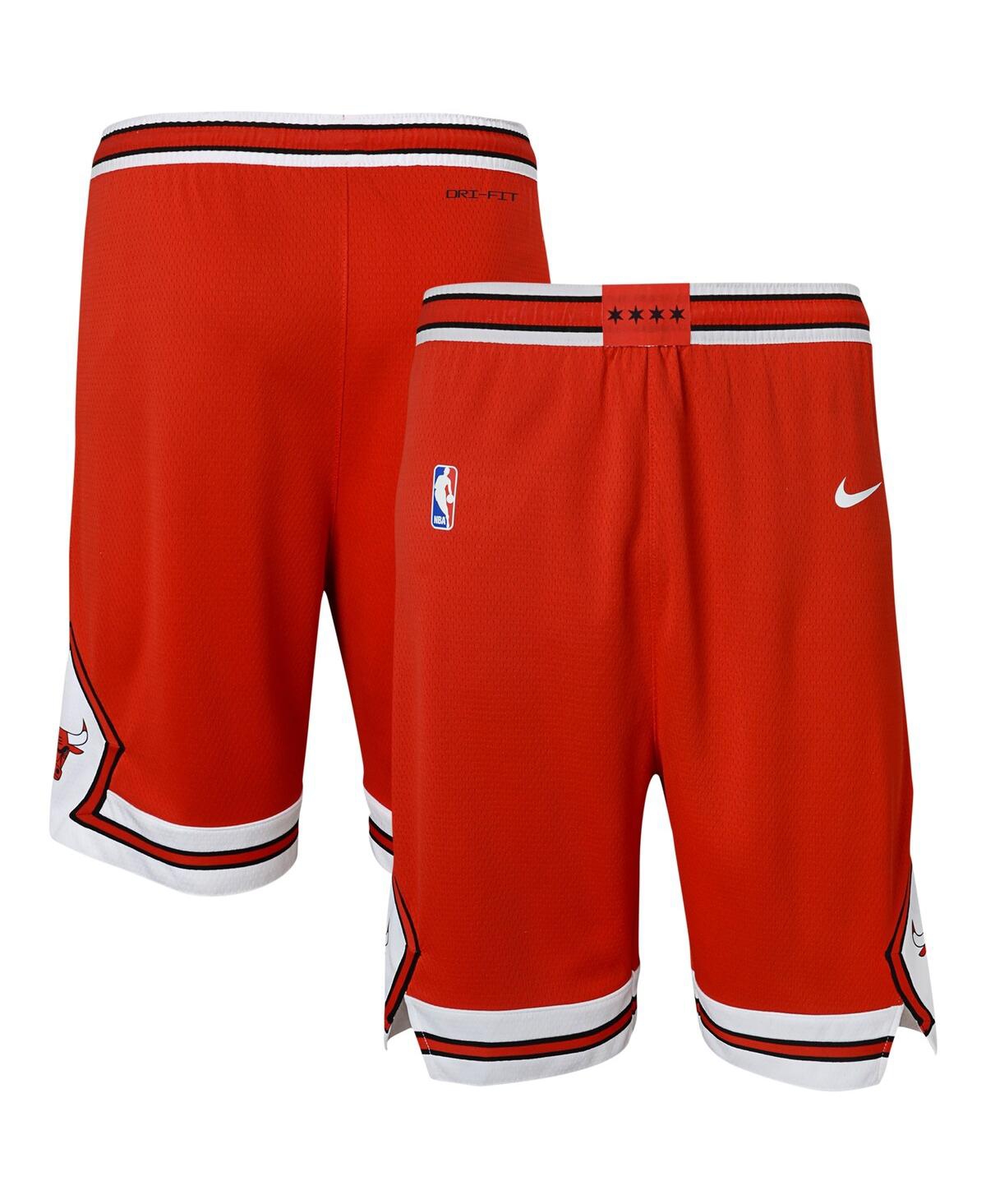 Nike Youth  Red Chicago Bulls Icon Edition Mesh Performance Swingman Shorts In Red