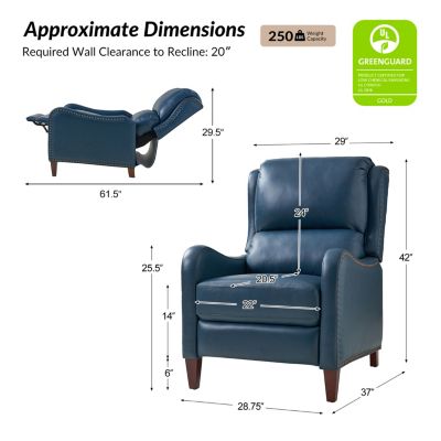 1 piece Leather Pushback Recliner chair
