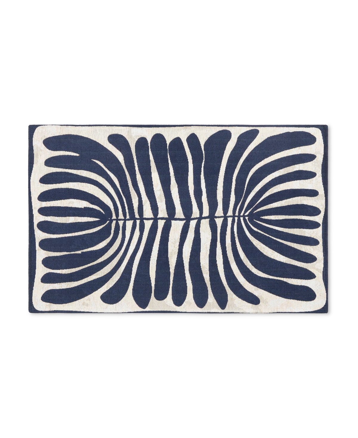 Town & Country Living Luxe Livie Everwash Kitchen Mat E006 2' X 3'4" Area Rug In Navy