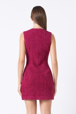 Women's Sleeveless Tweed Mini Dress
