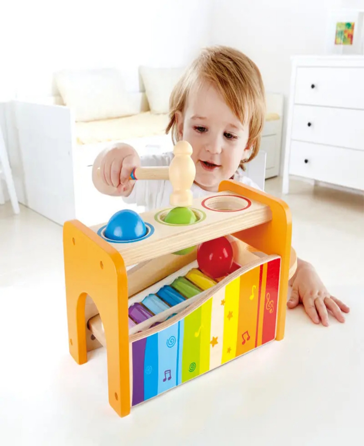 Shop Hape Pound Tap Bench With Slide Out Xylophone In Multi