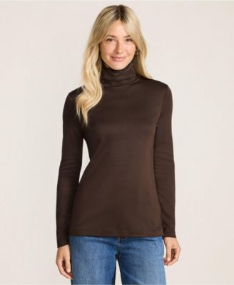 Women's Supima Cotton Fitted Long Sleeve Turtleneck