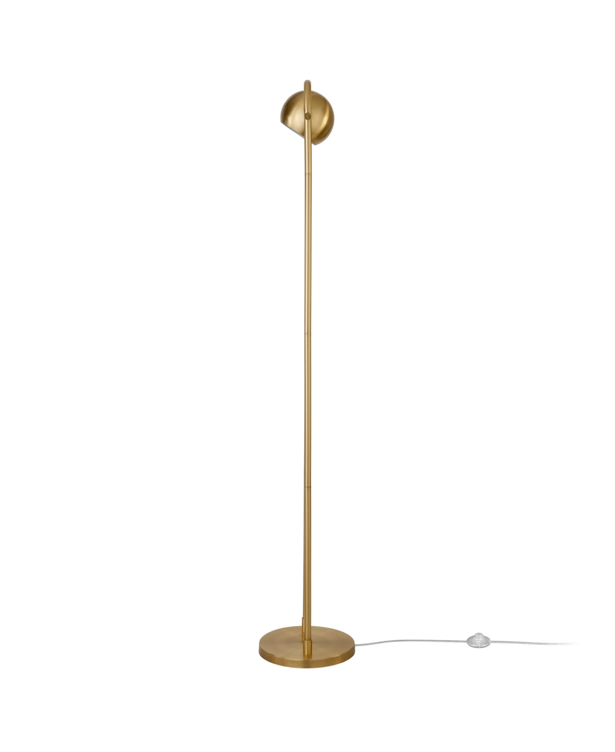 Shop Hudson & Canal Delgado 64" Tall Floor Lamp With Metal Shade In Brushed Brass