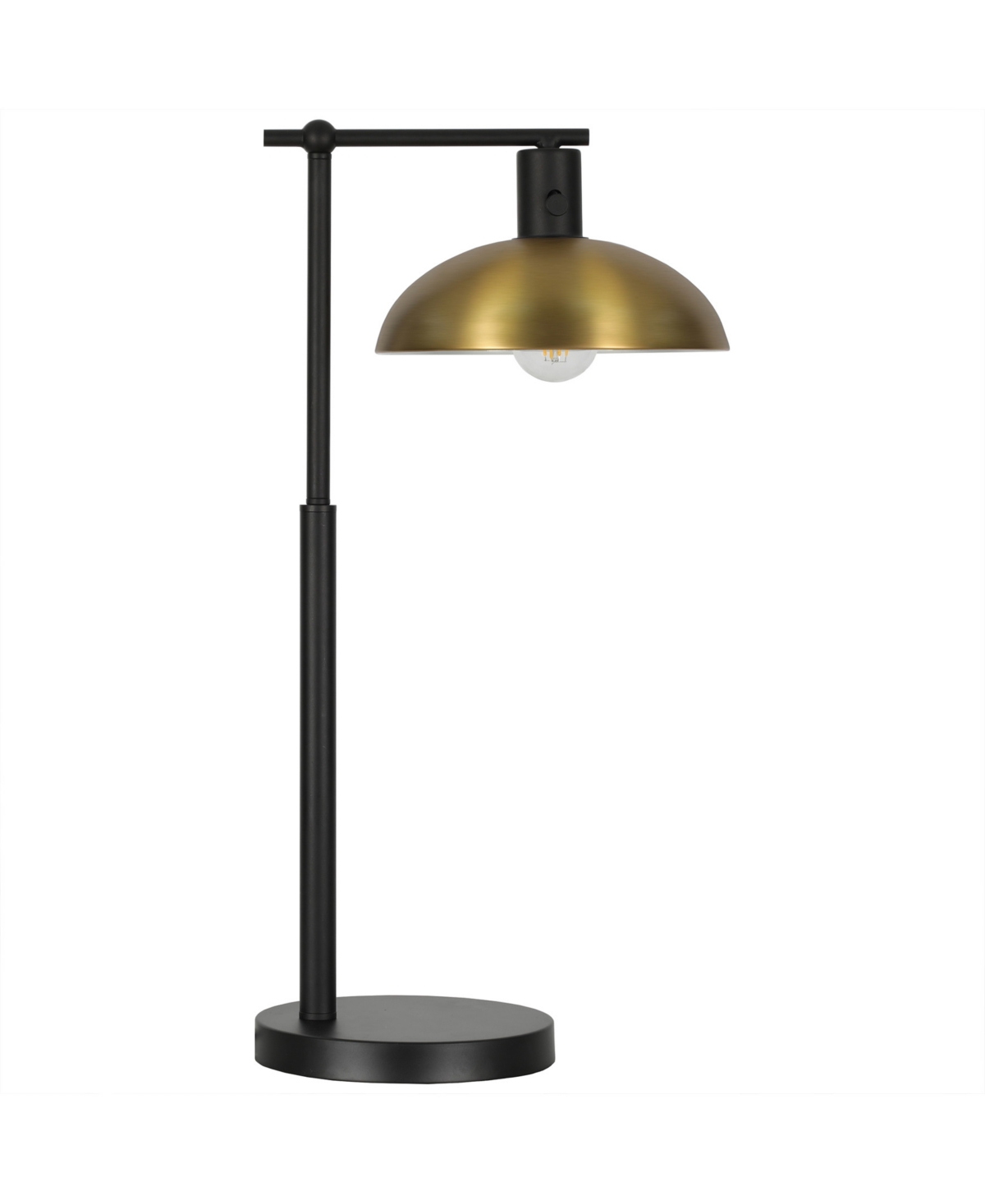 Hudson & Canal Conan 25" Metal Table Lamp With Metal Shade In Blackened Bronze,antique Brass