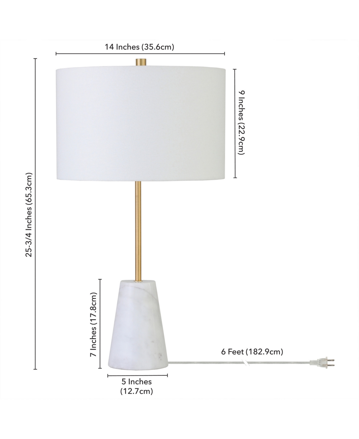 Shop Hudson & Canal Killian 25.5" Marble Table Lamp With Linen Shade In Brushed Brass,marble