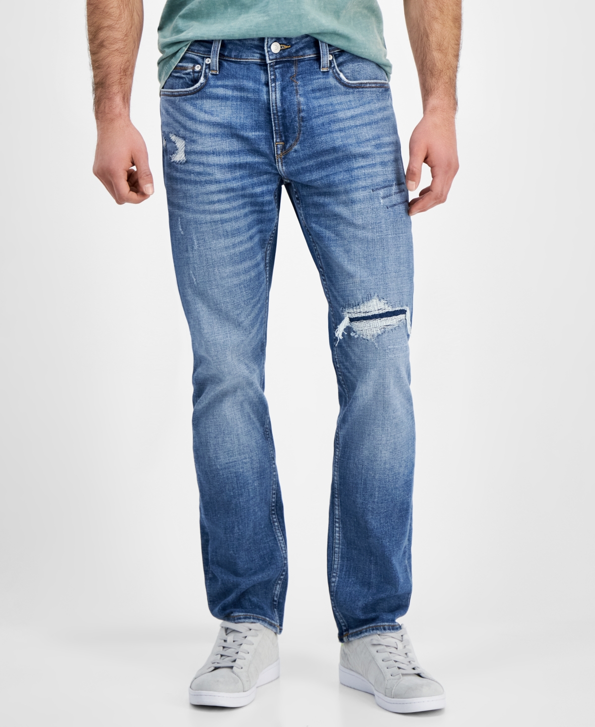 Guess Men's Regular-straight Fit Destroyed Jeans In Nomadic
