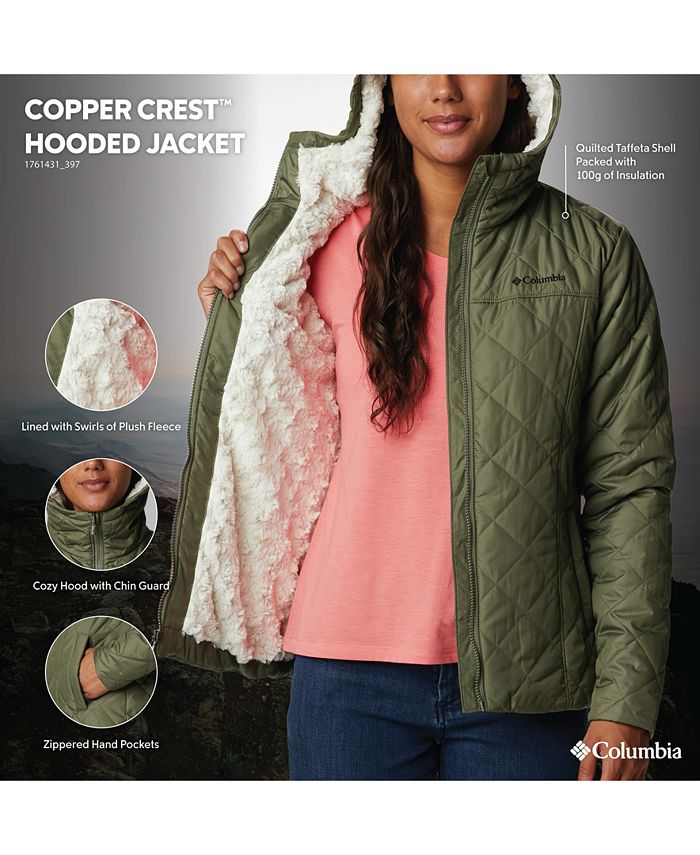 Columbia Women's Copper Crest Hooded Jacket, Aqua Haze, Small at   Women's Coats Shop