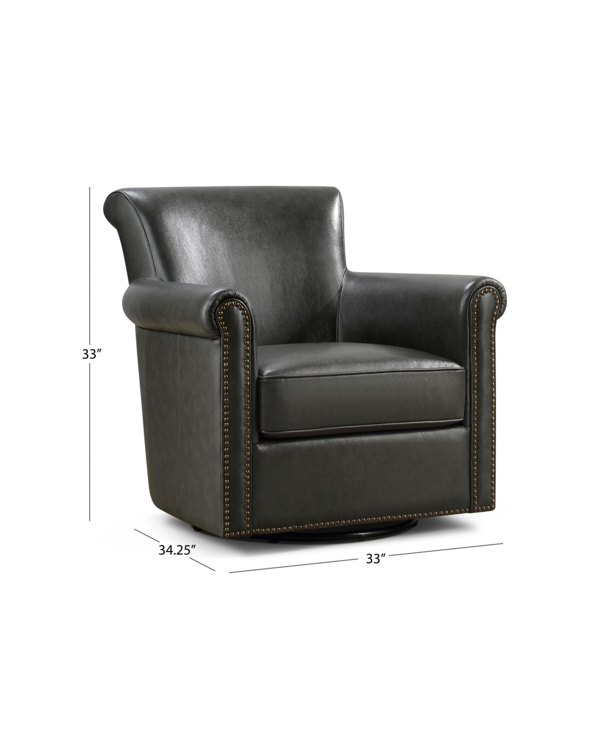 Shop Abbyson Living Berowne 33" Swivel Chair In Gray