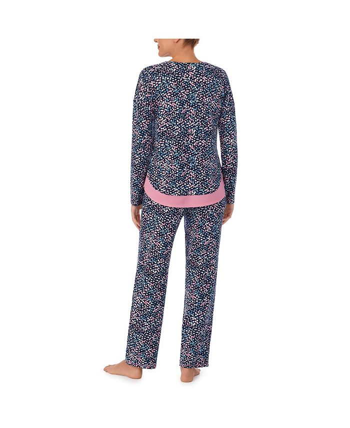 Ellen Tracy Women's 2-Pc. Printed Long-Sleeve Pajamas Set - Macy's