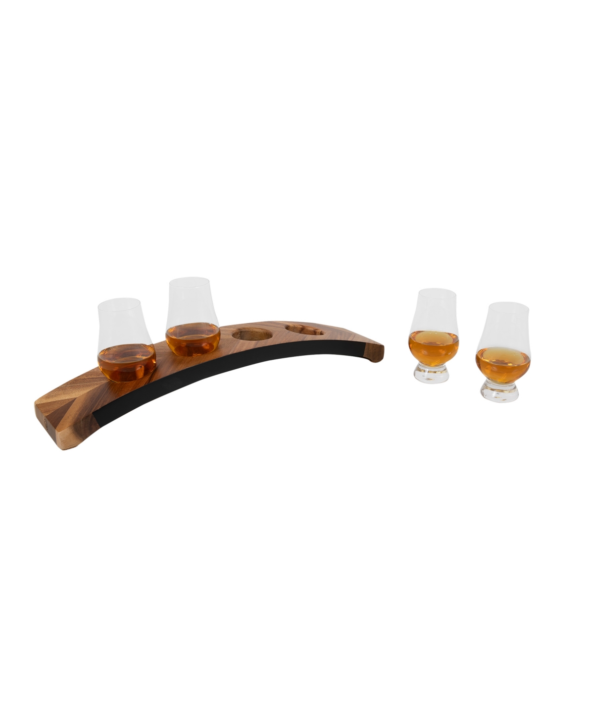 Legacy Lowlands Whiskey Flight Tasting 6 Piece Set In Acacia Wood