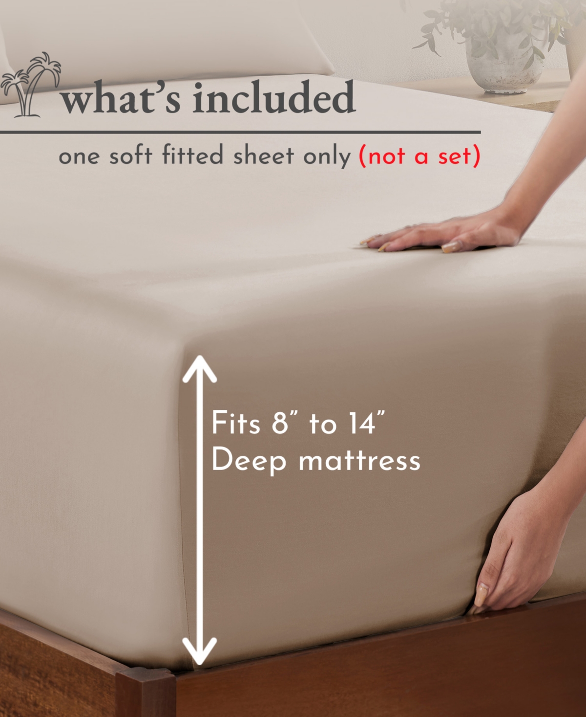 California Design Den Deep Pocket Fitted Sheet Only - Soft 100% Cotton Sateen - Pink