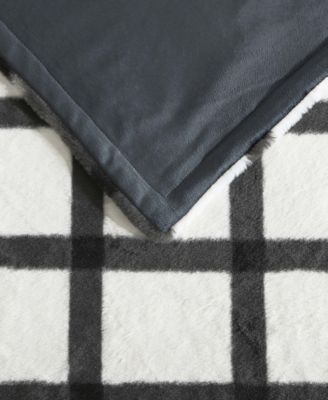 CLOSEOUT! Plaid Faux Fur Throw, 50" x 60"