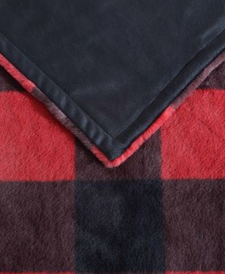 CLOSEOUT! Plaid Faux Fur Throw, 50" x 60"