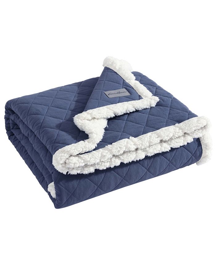 Eddie Bauer Solid Microfiber Essential Reversible Throw Blanket Macy's