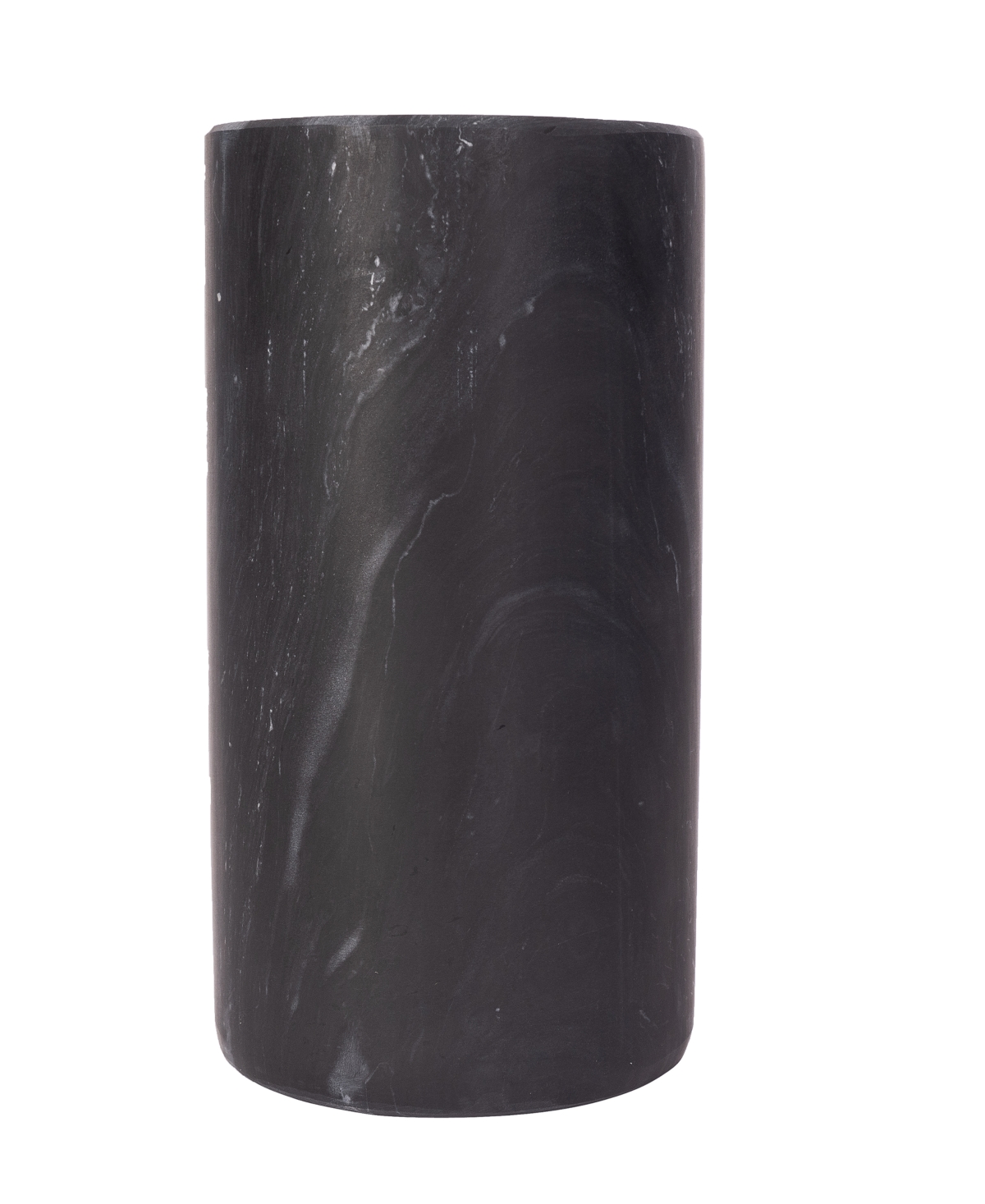 Artifacts Trading Company Marble Cylinder Wine Cooler, 4.5" X 7" In Black Matte