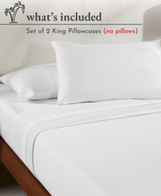King Size Pillowcases - 100% Cotton, Set of 2 Soft & Cooling Sateen Weave Cases, Perfect Fit for King Size Pillows