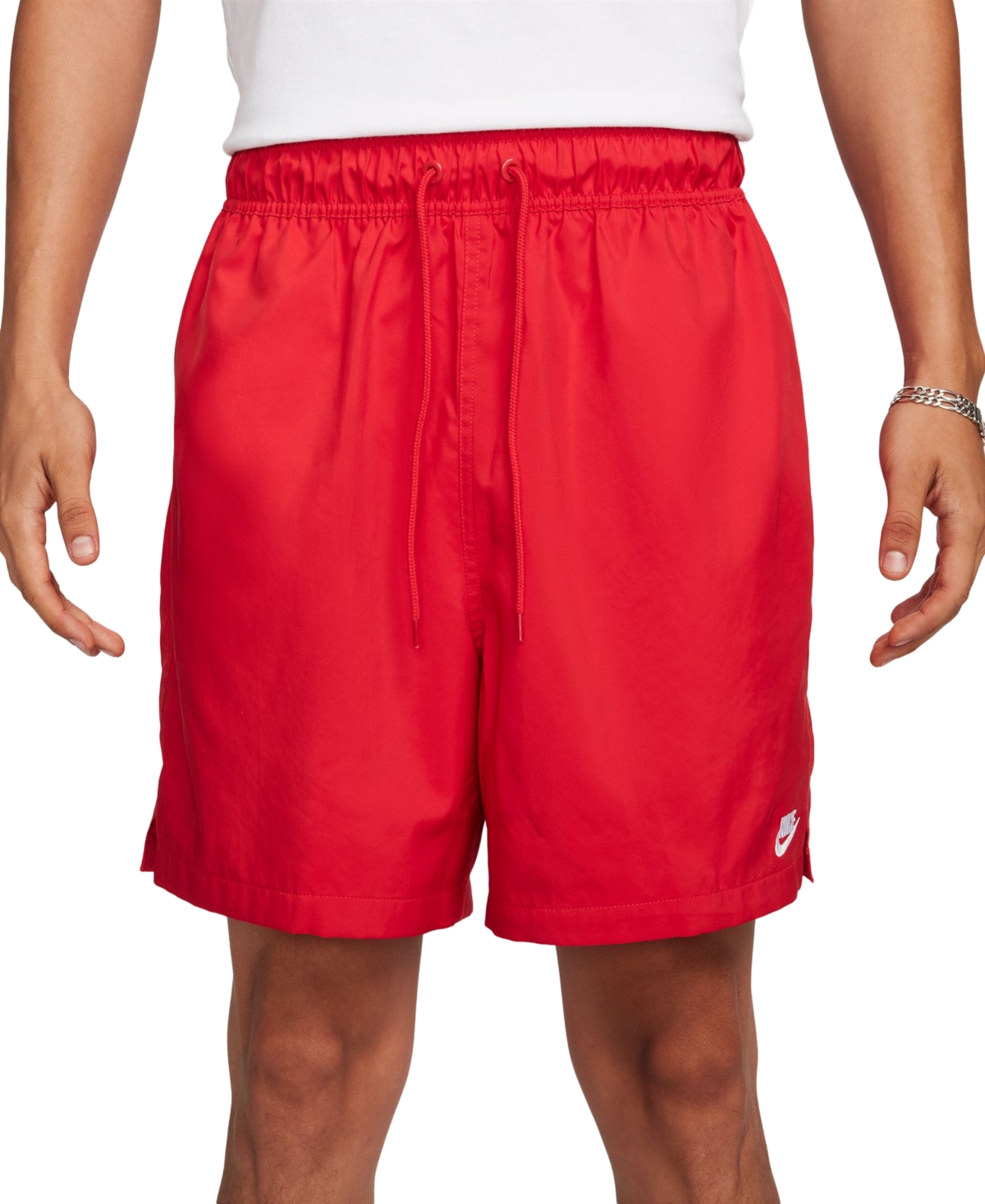 Nike Men's Club Flow Relaxed-fit 6" Drawstring Shorts In University Red