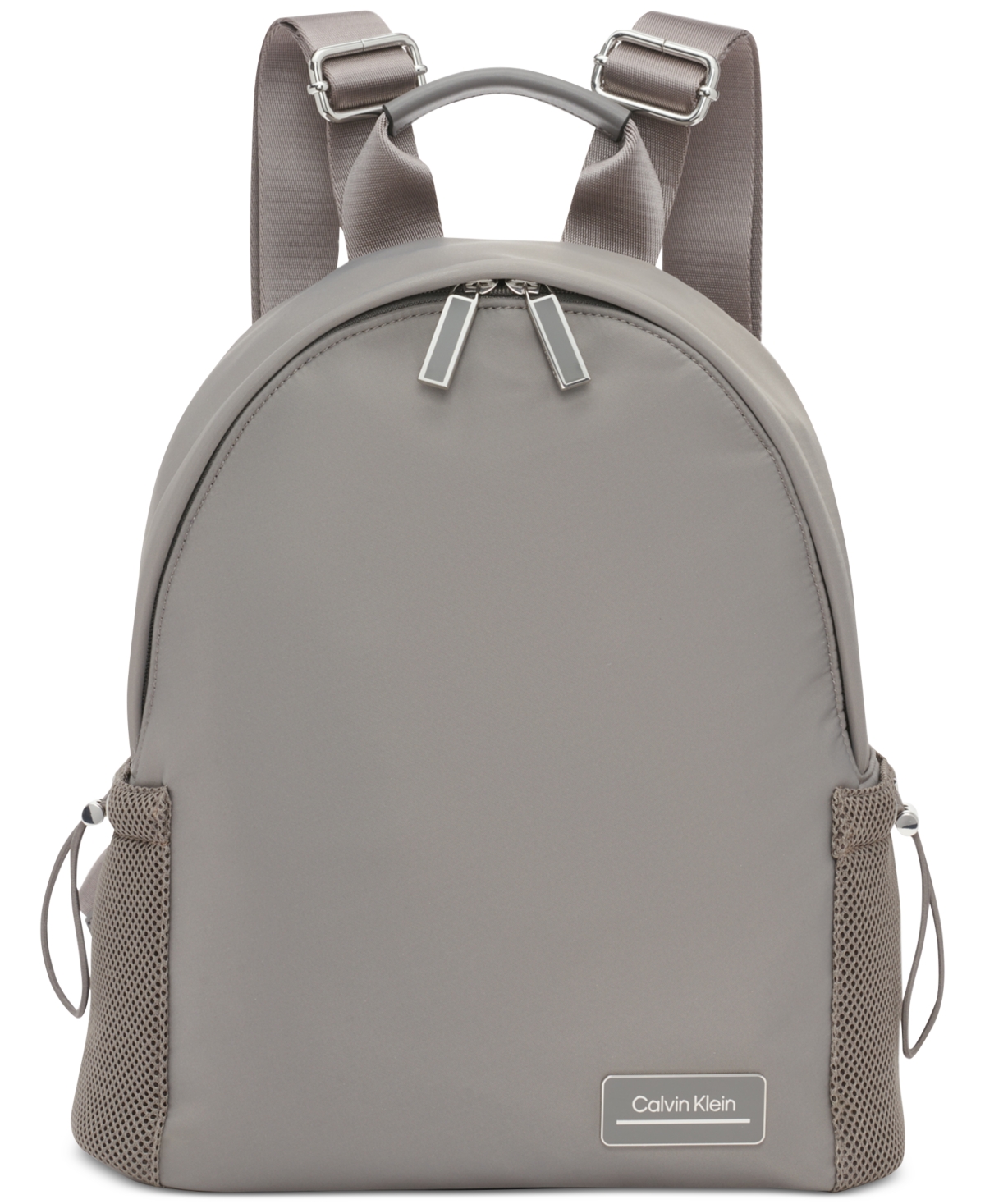 Calvin Klein Jessie Mesh Side Pocket Nylon Backpack In Steel