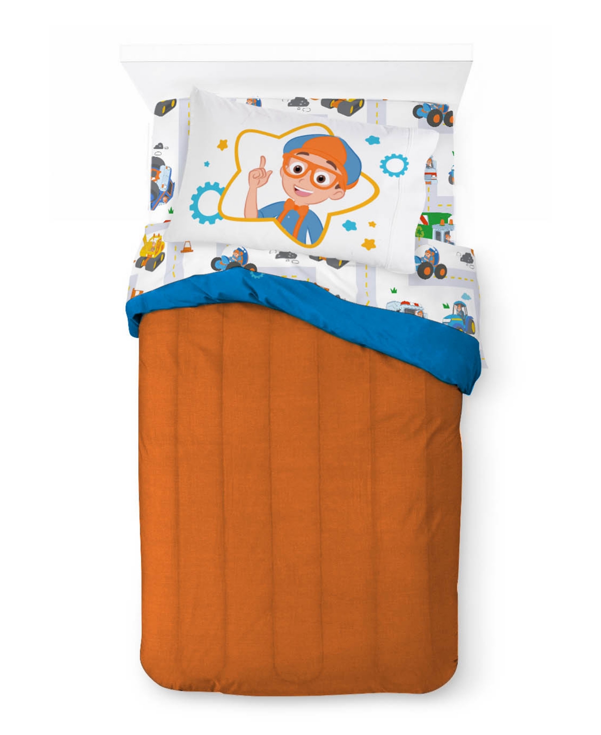 Shop Blippi Moonbug How Does This Work 4 Piece Comforter Set, Toddler In Blue