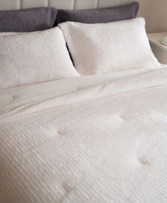 Faux Fur to Mink Reversible 3 Piece Comforter Set, Full/Queen