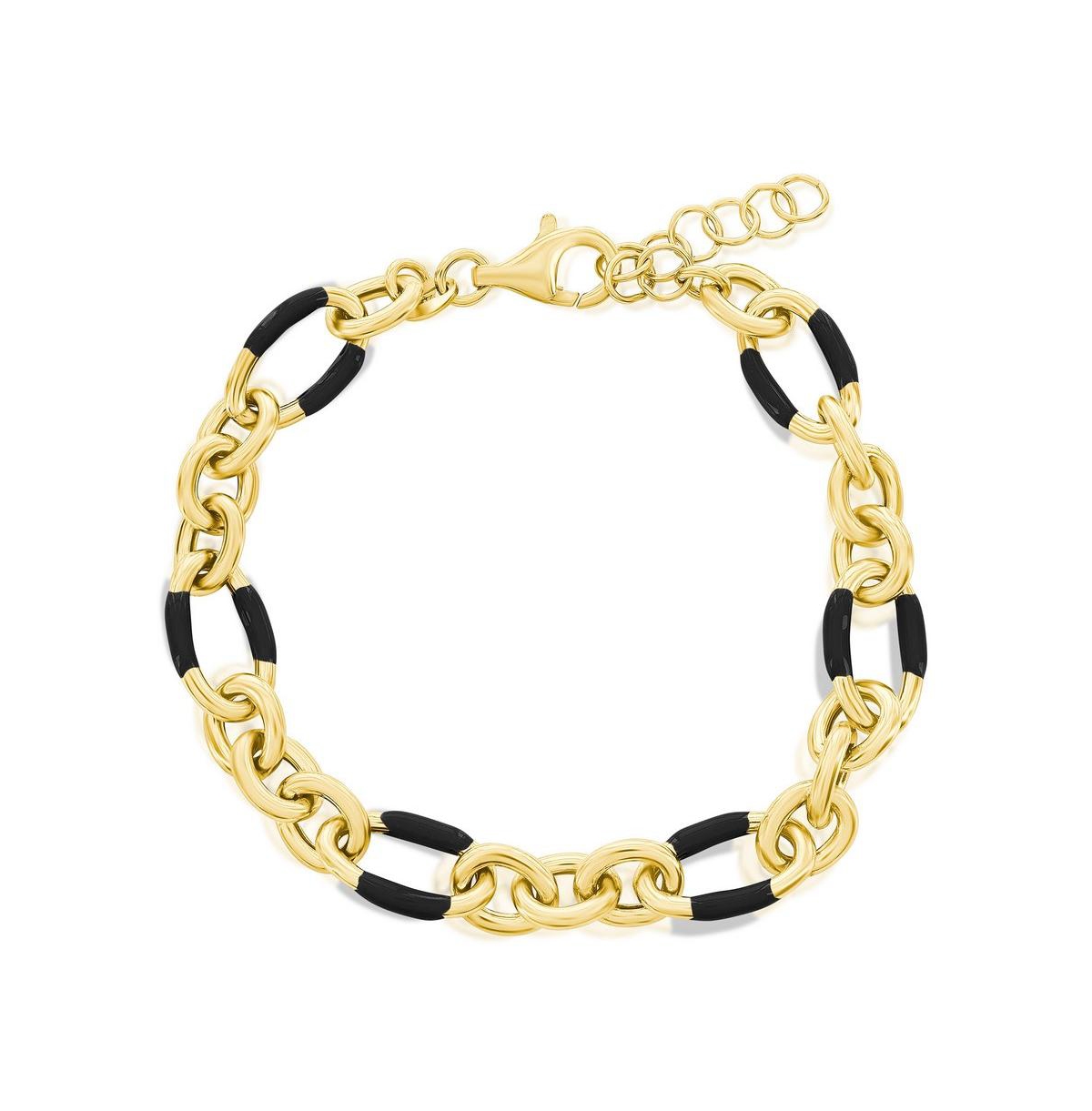 Simona Sterling Silver or Gold Plated over sterling silver, Enamel Bracelet