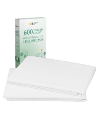 Crisp and Cool Standard/Queen Pillow Cases Set of 2 – Luxuriously Soft Hotel Quality 600 Thread Count, 100% Cotton Sateen,