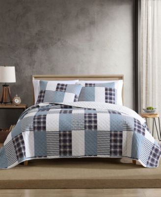 Eddie Bauer - Camano Island Plaid Purple Reversible 2-Piece Twin Quilt Set
