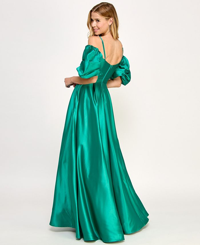City Studios Juniors Sweetheart High Low Gown Green Size 9 main image 0