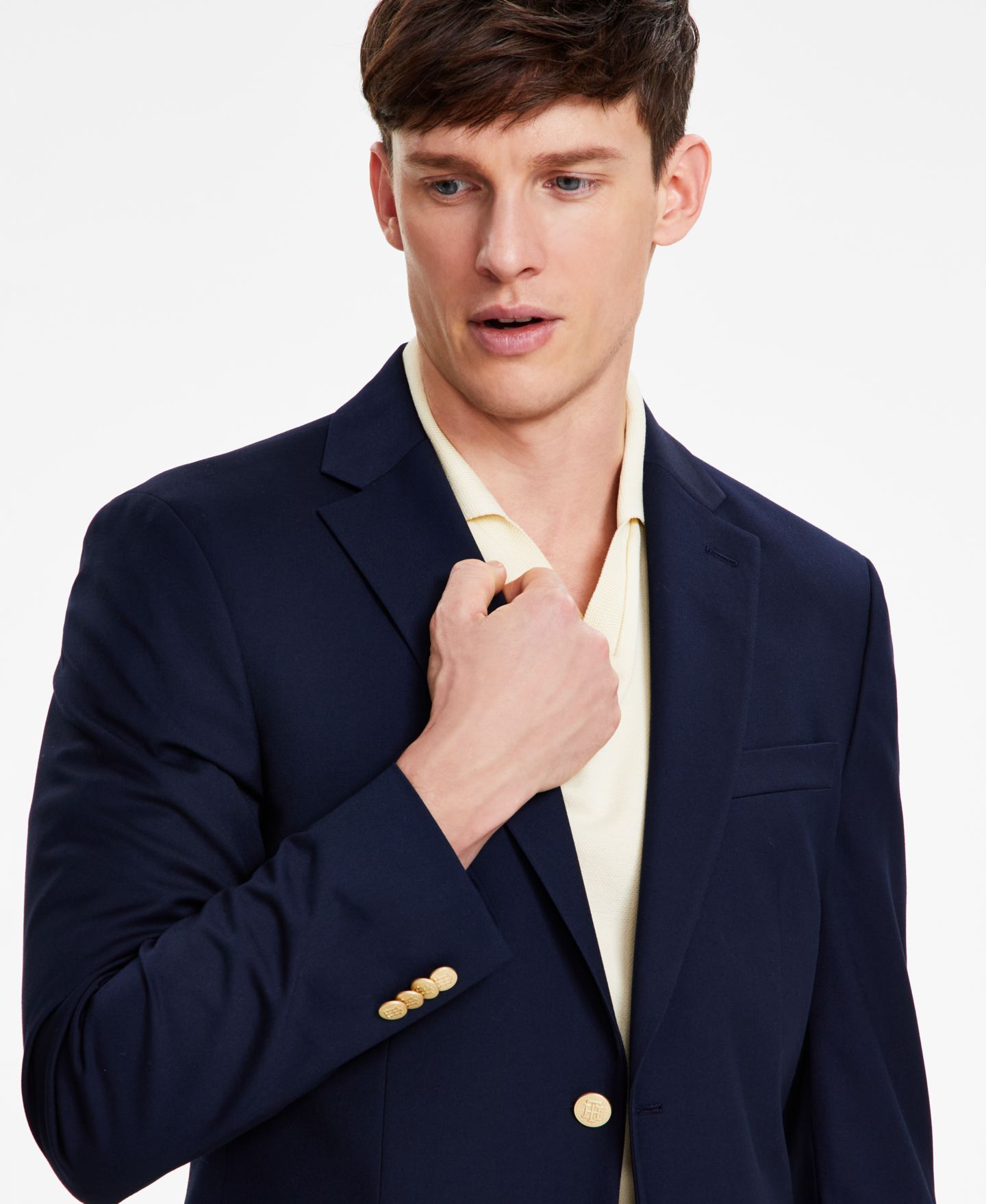 Мужской пиджак Tommy Hilfiger Modern-Fit Solid Navy Blazer, цвет: Тёмно-синий — фото 5