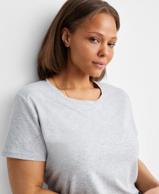 Women's Cotton Blend Short-Sleeve Sleep Tee XS-3X, Created for Macy's