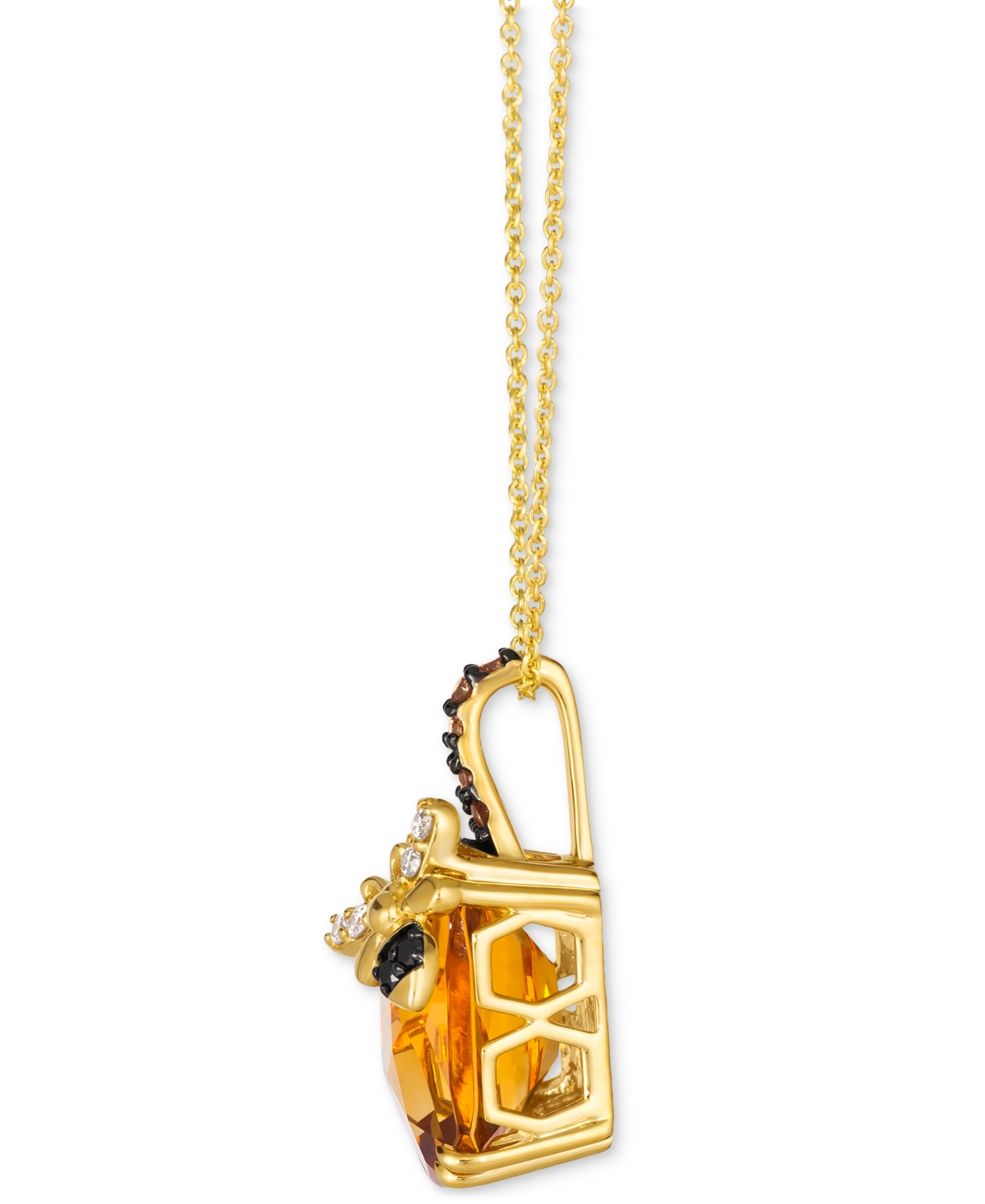 Le Vian Cinnamon Citrine (5-1/10 Ct. T.w.) & Diamond (1/6 Ct. T.w.) Bee Adjustable 20" Pendant Necklace In 1 In No Color