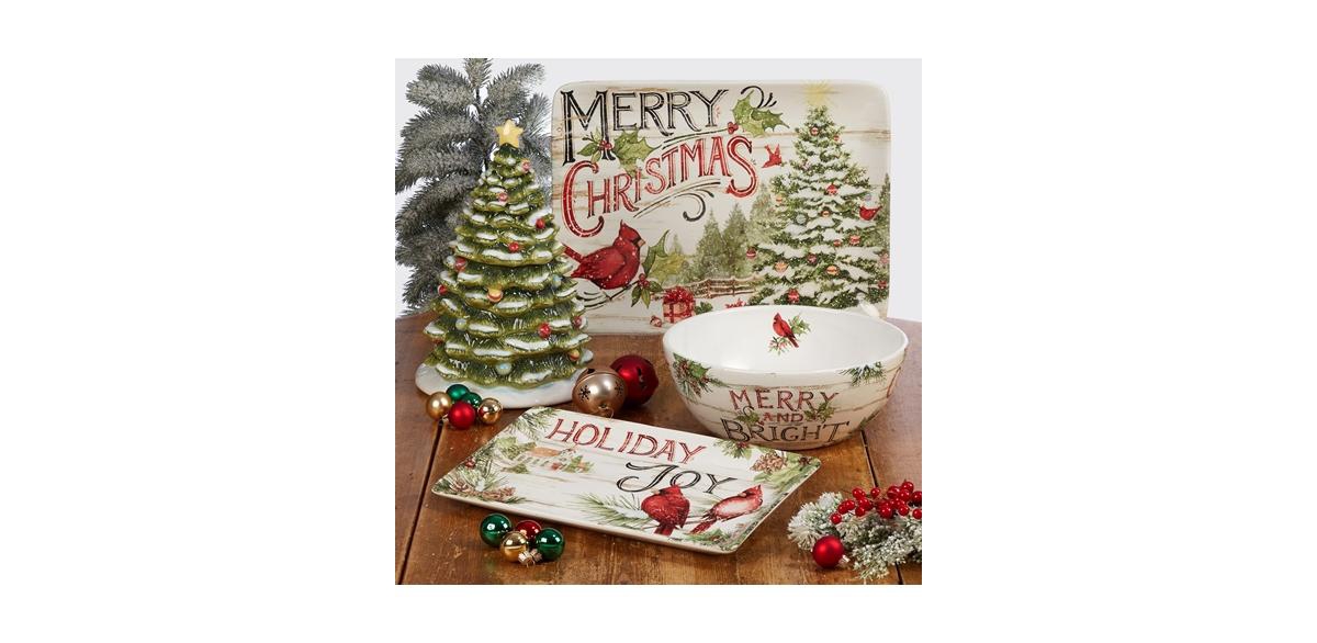 Certified International Evergreen Christmas Cookie Jar
