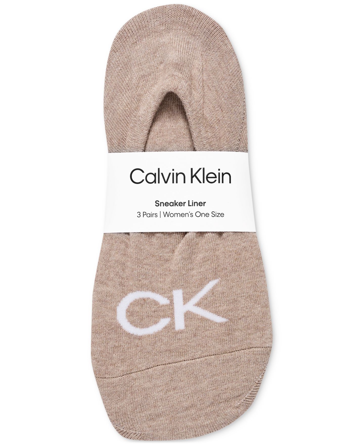 Носки, с логотипом, невидимые под одеждой, 3 шт. — Calvin Klein, цвет: Нейтральный — фото 1