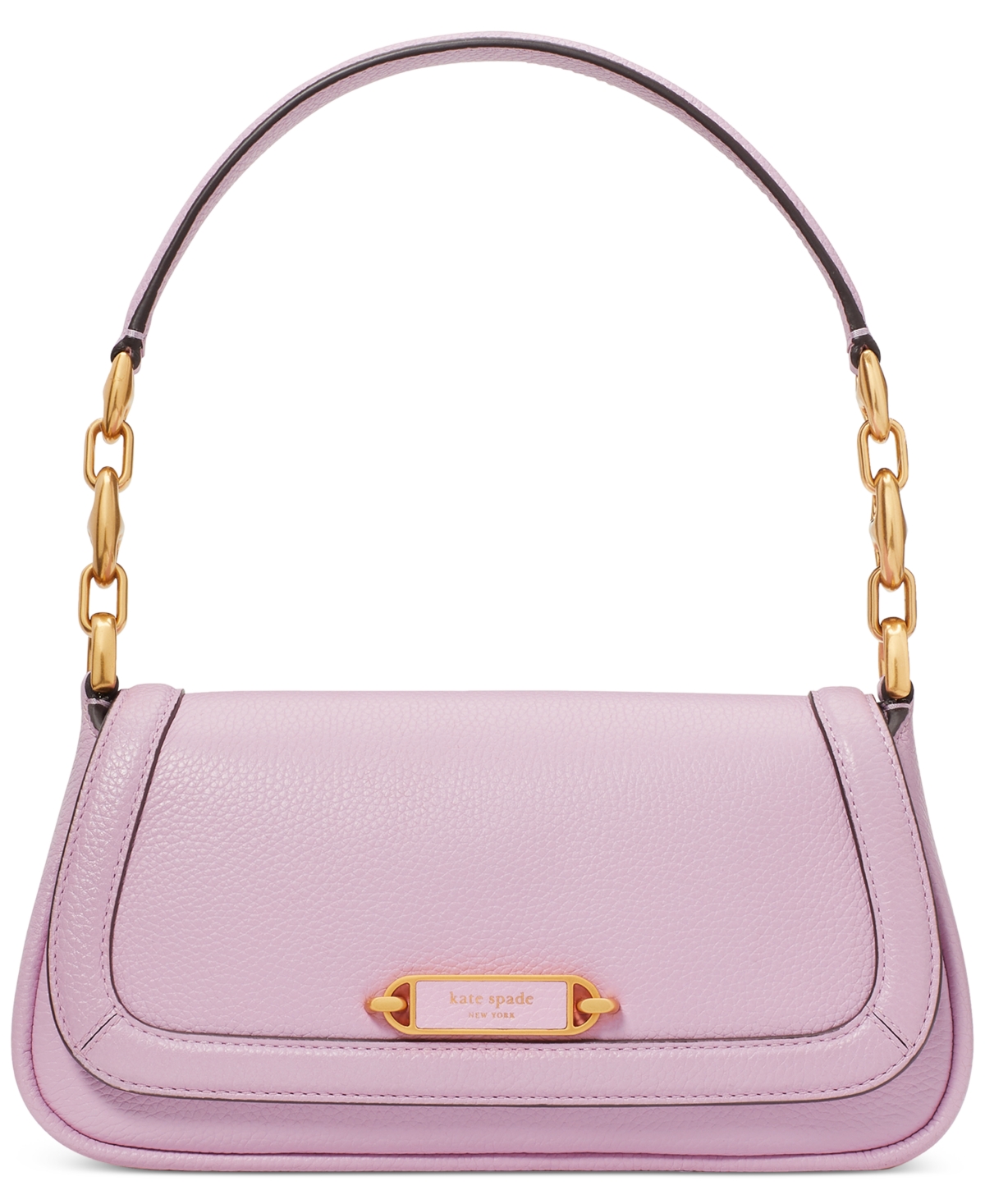 Kate Spade Gramercy Pebbled Leather Flap Shoulder Bag In Berry Cream