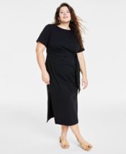 Final Sale Plus Size Lace Up Cargo Pocket Dress in Black – Chic